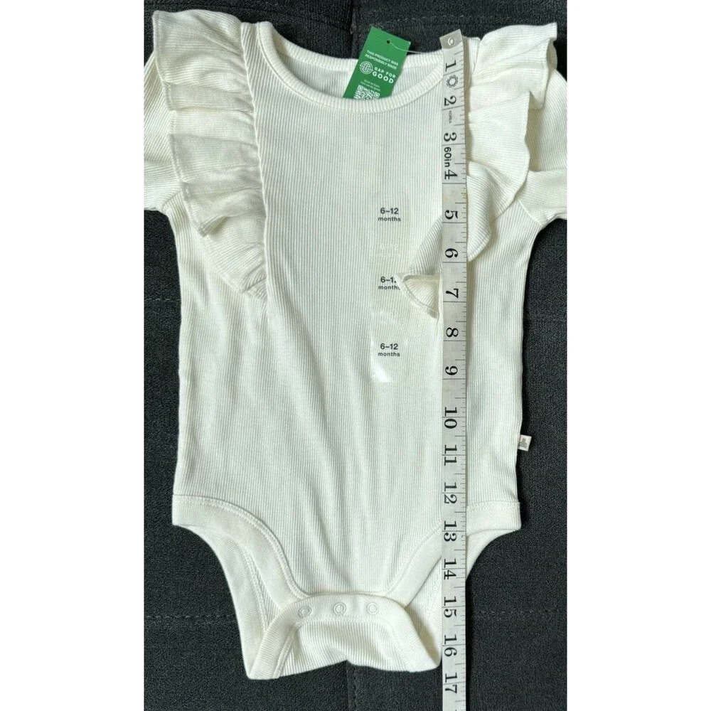 BabyGap Ivory 6/12M Ruffle 100% Cotton Bodysuit~NWT's